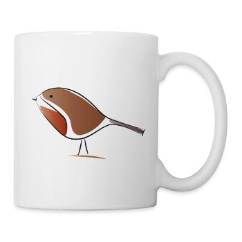 rotkehlchen bird - Tasse - Weiß - Rechts