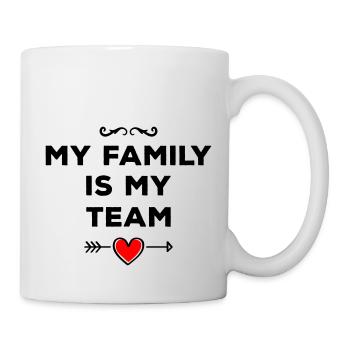 my family is my team heart 2 - Mug - white - Right