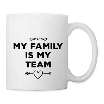 my family is my team heart - Mug - white - Right