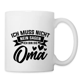 Mutter Oma Spruch Geschenk Mama Muttertag - Tasse - Weiß - Rechts