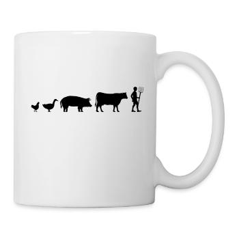 Farmer Evolution Poulet Cochon Vache Cadeau - Mug blanc - blanc - Droite