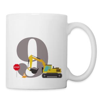 9th anniversary excavator - Mug - white - Right