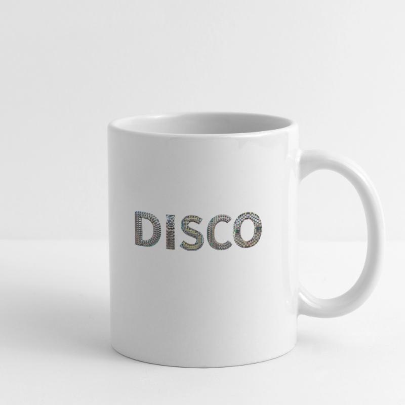 DISCO lettrage boule disco look danse devisefun Mug blanc