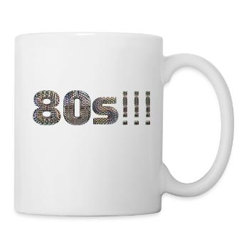 80s DISCO lettering disco ball look dancing motto - Mug - white - Right