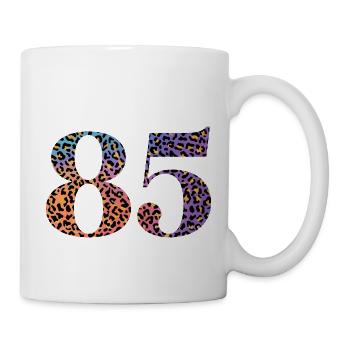 85. Geburtstag Leopard - Tasse - Weiß - Rechts