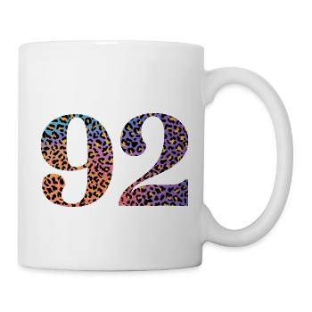 92. Geburtstag Leopard - Tasse - Weiß - Rechts