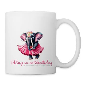 Ich tanze wie ein Schmetterling - Tasse - Weiß - Rechts