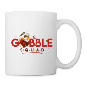 Gobble Squad, Thanksgiving, Lustiger Truthahn. - Tasse - Weiß - Rechts