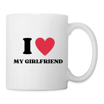 J’aime ma petite amie et j’aime ma petite amie - Mug blanc - blanc - Droite