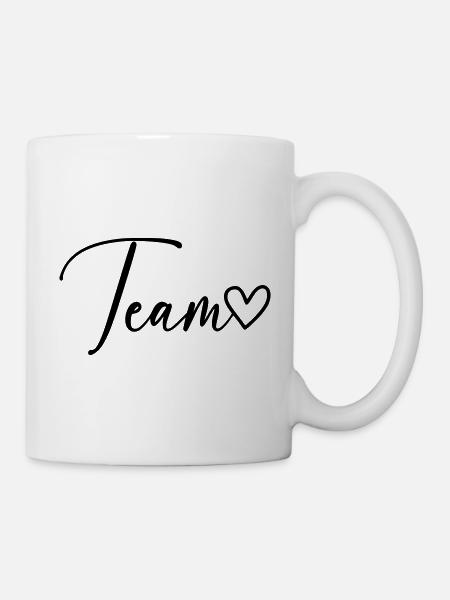 Team Herz Schrift - Tasse - Weiß