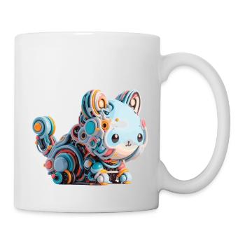 Chat Robot Abstrait Coloré - Mug blanc - blanc - Droite