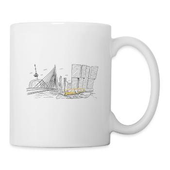 Illustration de la ligne d’horizon de Rotterdam - Mug blanc - blanc - Droite