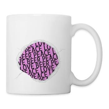 global peace brewery humor happy sorority liquor - Tasse - Weiß - Rechts