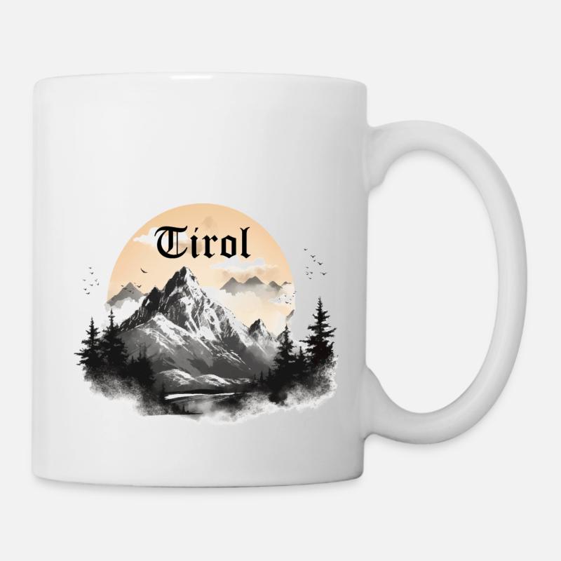 Tirol mit Berge, Geschenkidee Tirol Design - Tasse - Weiß