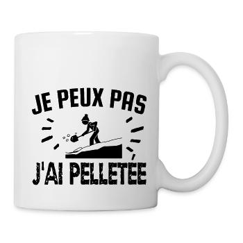 je peux pas j'ai pelletée - Mug blanc - blanc - Droite