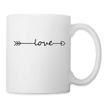 Herz Pfeil Love - Tasse - Weiß - Rechts
