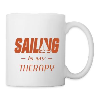 sailing is my therapy - Tasse - Weiß - Rechts