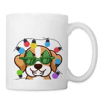 Weihnachtsbeagle - Tasse - Weiß - Rechts