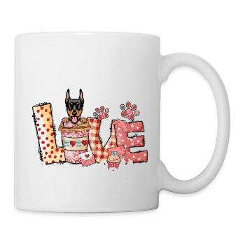 Doberman Dog Coffee Lover Valentines Day - Mug - white - Right