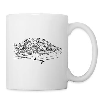 mount mckinley, Denali, Alaska, Berg, Gletscher - Tasse - Weiß - Rechts