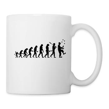 Evolution vom Mensch zum Clown - Tasse - Weiß - Rechts