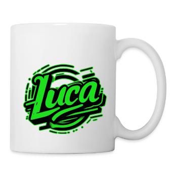 Luca Nom Graffiti vert - Mug blanc - blanc - Droite