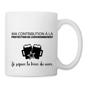 Ma contribution à la protection de l'environnement - Mug blanc - blanc - Droite