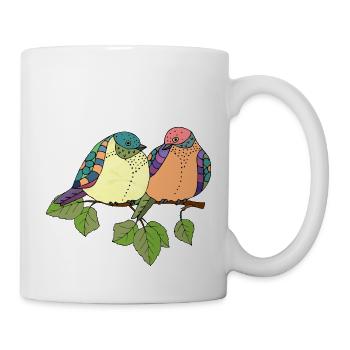 Oiseaux - Mug blanc - blanc - Droite