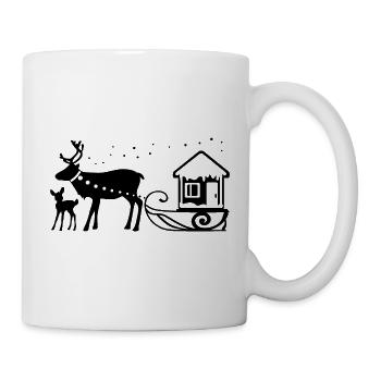 Weihnachtsrentier-Papa mit seinem Baby - Tasse - Weiß - Rechts