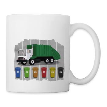 Müllwagen Liebe Müllabfuhr Kind Junge I Geschenk - Tasse - Weiß - Rechts