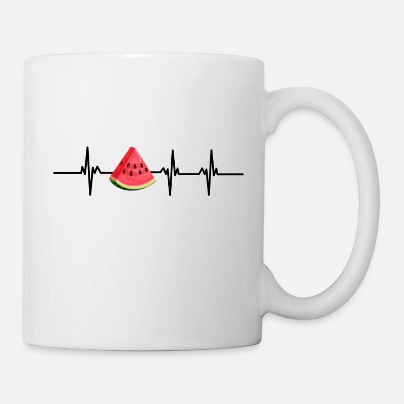 Battement de cœur pastèque - Mug blanc - blanc