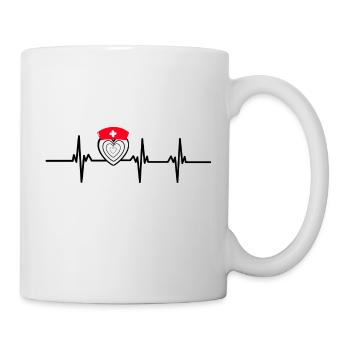 Herzschlag-Krankenschwester - Tasse - Weiß - Rechts