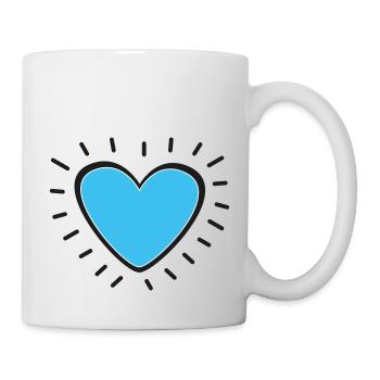 Herz hellblau - Tasse - Weiß - Rechts