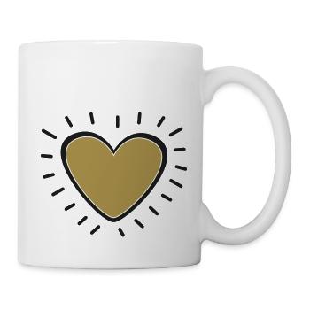Herz gold - Tasse - Weiß - Rechts