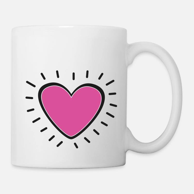 Das scheinende Herz voller Lebensfreude in pink - Tasse - Weiß