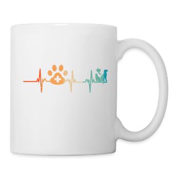Veterinary heartbeat - Mug - white - Right