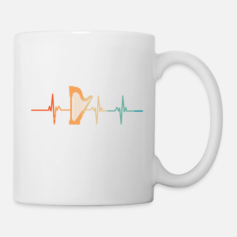 Battement de cœur harpe - Mug blanc - blanc