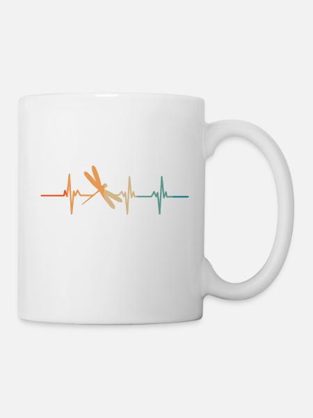 Battement de cœur libellule - Mug blanc - blanc