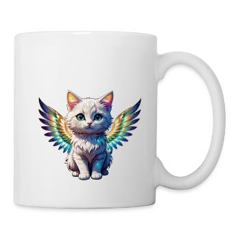 chat avec des ailes - Mug blanc - blanc - Droite