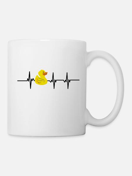Herzschlag-Ente - Tasse - Weiß