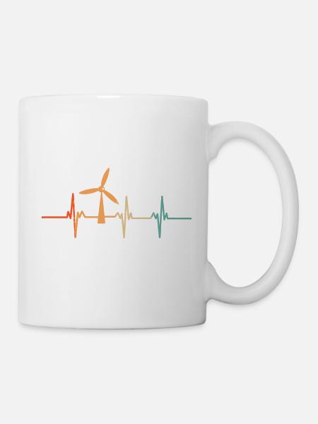Battement de cœur turbine éolienne - Mug blanc - blanc
