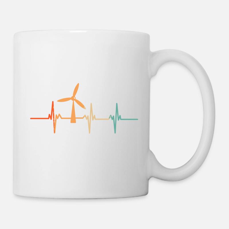 Battement de cœur turbine éolienne - Mug blanc - blanc