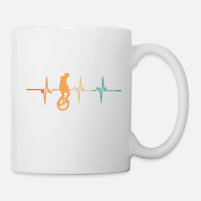 Battement de cœur monocycle - Mug blanc - blanc