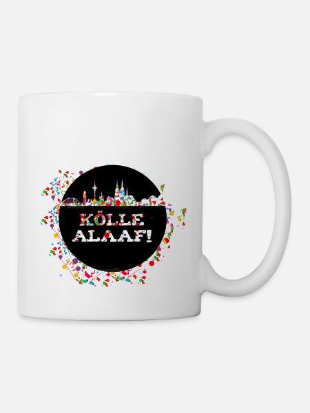 kölle alaaf,köln,skyline,kreis,karneval,konfetti, - Tasse - Weiß
