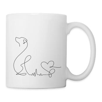 Labrador Retriever heartbeat love fineline black - Tasse - Weiß - Rechts