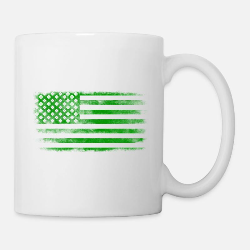Irish American Saint Patrick's Day Flag Washed - Mug - white