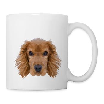 Cocker Spaniel chien Polygon Design - Mug blanc - blanc - Droite