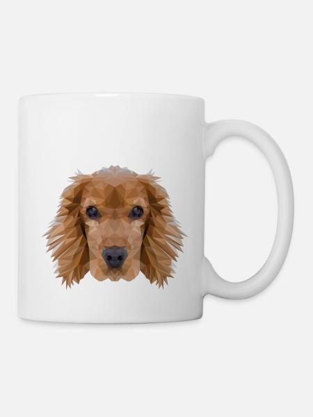 Cocker Spaniel Hund Polygondesign - Tasse - Weiß