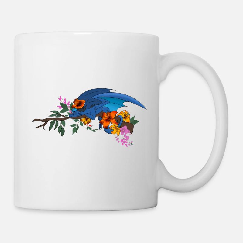 Dragon & Lilies - Mug - white