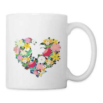 flower heart, flowers, floral, flower - Mug - white - Right